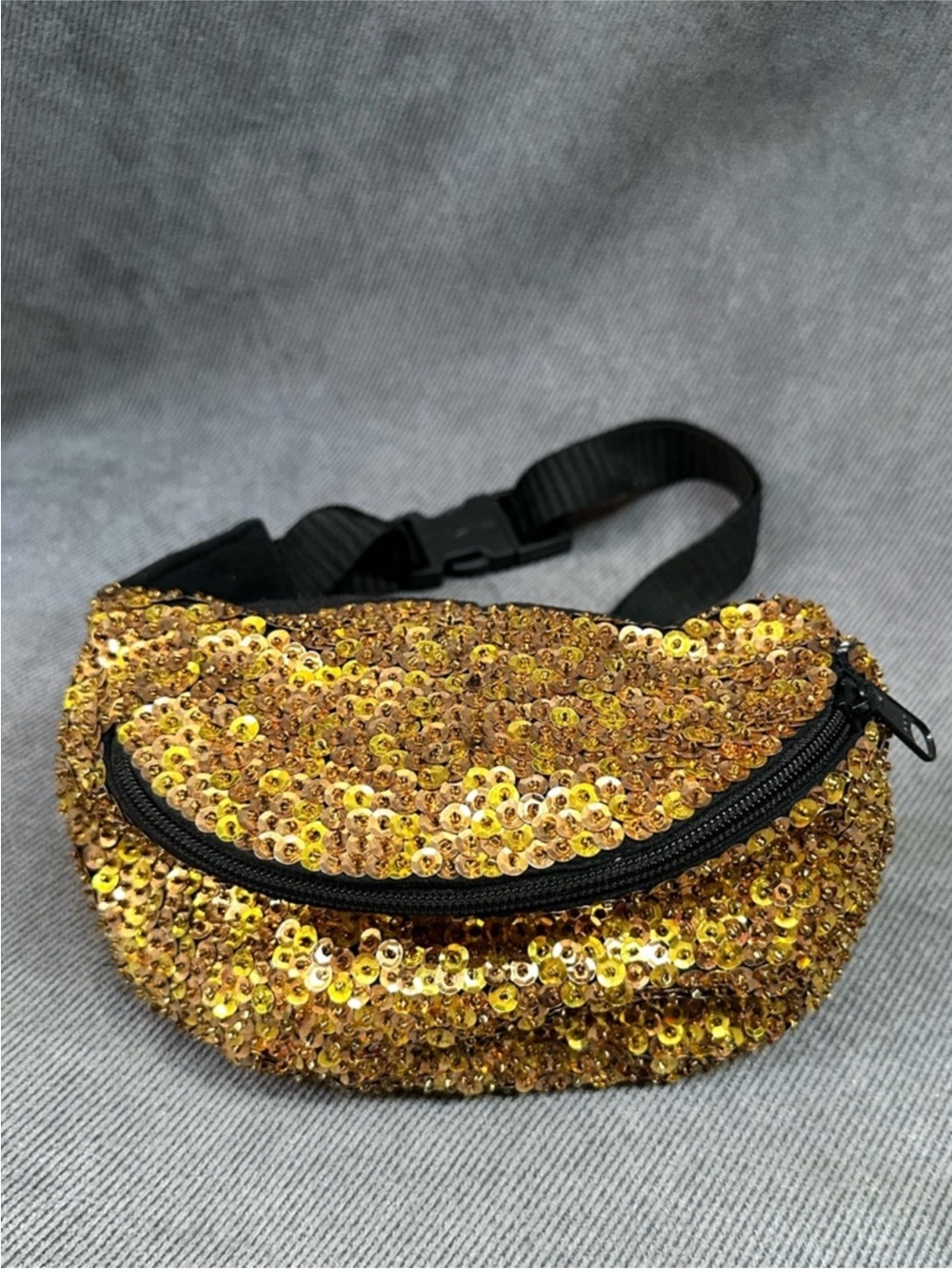 Vintage gold sequin & beaded Fanny pack bum bag 90s